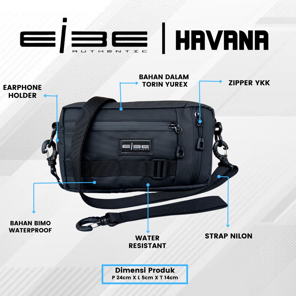 sling bag tas selempang waterproof tas anti air eibe [ HAVANA ]