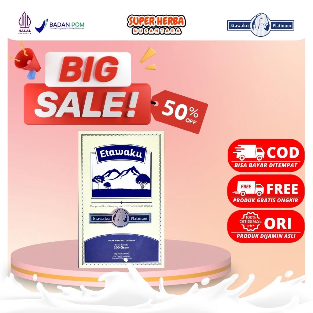 

[BIG SALE] | Etawaku Platinum Susu Kambing Herbal Alami Ampuh Mengatasi Masalah Pegal Linu Nyeri Sendi Sesak Nafas dan Melancarkan ASI