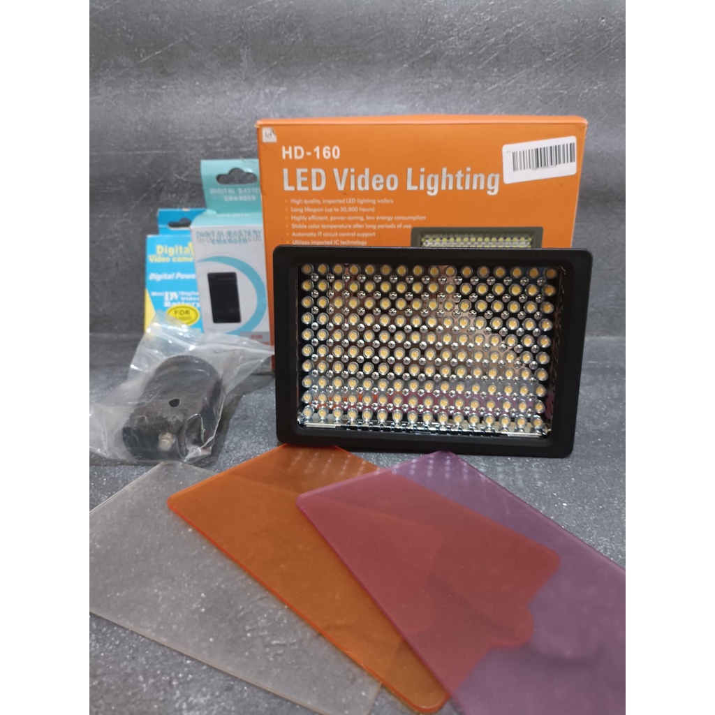 Paket Lampu LED HD 160 batre dan charger