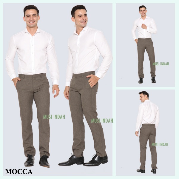 Celana Kerja Bahan Kantor Pria Hitam Formal Panjang Model Slimfit Ukuran Big Size Celana Formal Pria Celana Hitam Pria Celana Kantor