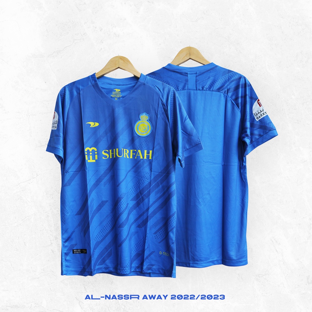 BAJU JERSEY ATASAN OLAHRAGA SEPAK BOLA FUTSAL AL NASSR AWAY ORIGINAL PREMIUM CUSTOM TAMBAH NAMA DAN 