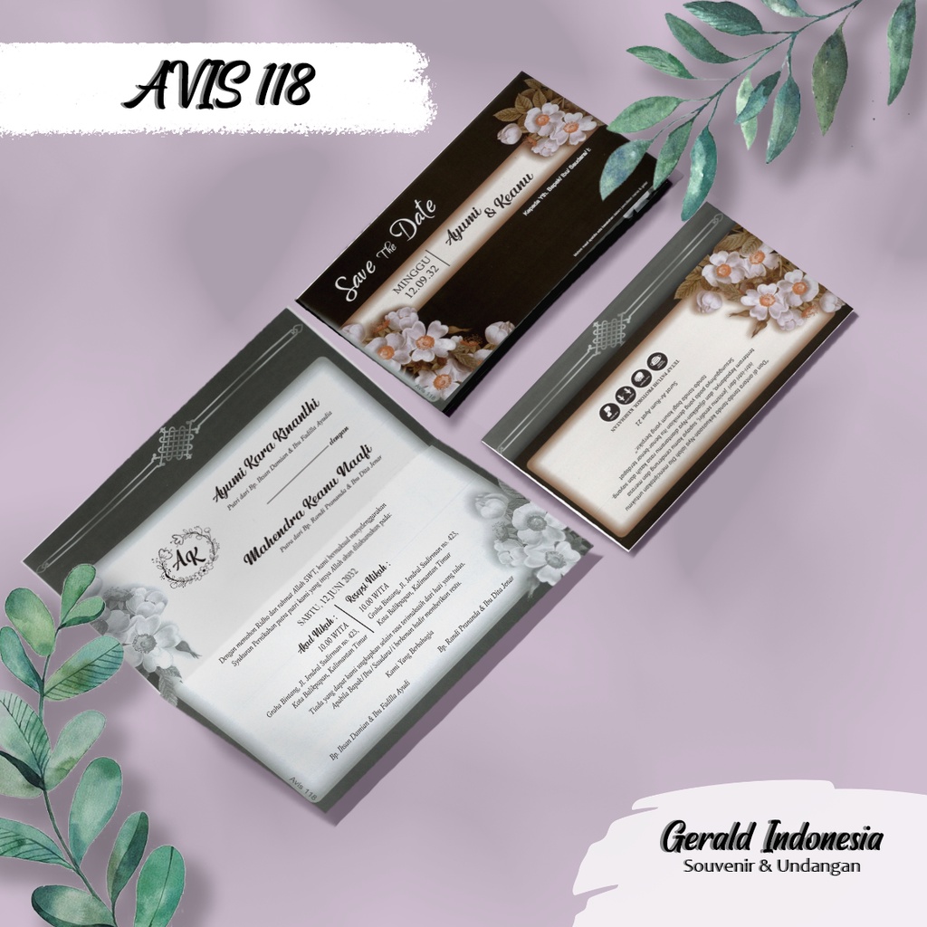 UNDANGAN PERNIKAHAN MURAH - UNDANGAN NIKAH TERBARU - UNDANGAN RUSTIC COKLAT