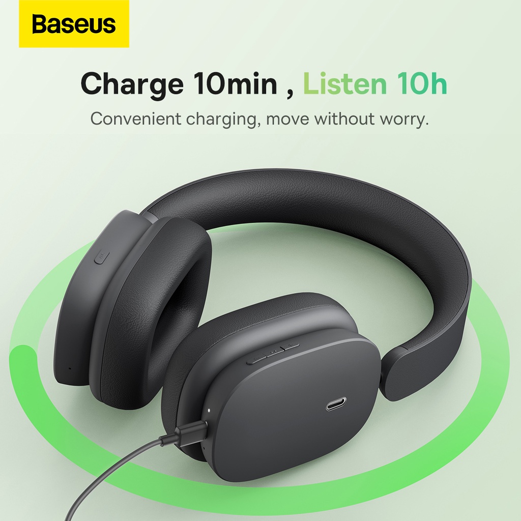 Baseus Original Bowie H1 Headphone Wireless Bluetooth 5.2 ANC Active Noise Cancelling Head Phone Ori