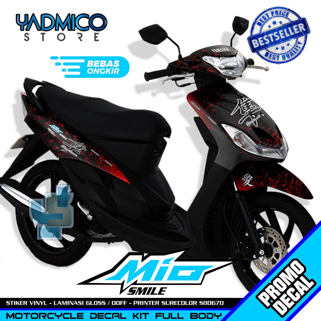 Decal Mio Smile Full Body - Stiker Motor Mio Smile Full Body - Striping Hologram Mio Smile Full Body