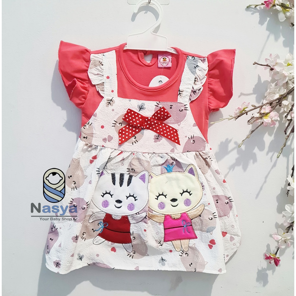 [SL-032] Dress bayi pendek anak overall motif animal lucu dan murah (3-6 bulan)