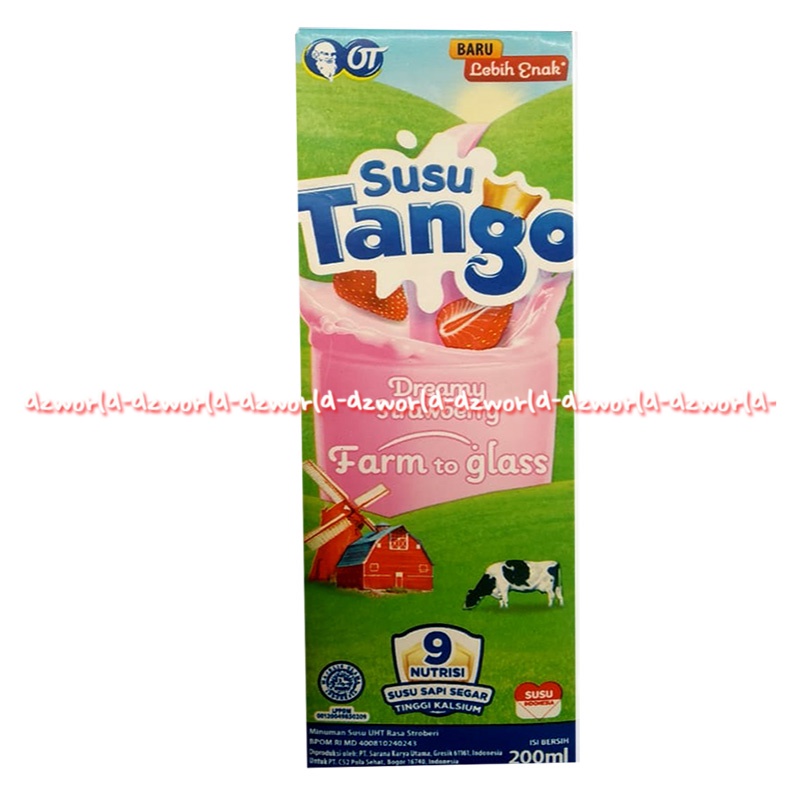 Susu Tango 200ml Cokelat Susu UHT Stroberi Italian Chocolate Dreamy Strawberry Farm To Glass Tanggo Milk Drink Coklat Susu Cair Siap Minum