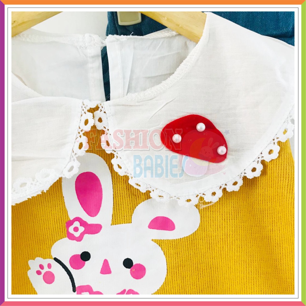 QQ SETELAN CELANA JEANS IMPORT | ATASAN + CELANA 1-5 TAHUN MOTIF RABBIT MUSHROOM ❤ Fashionbabies ❤