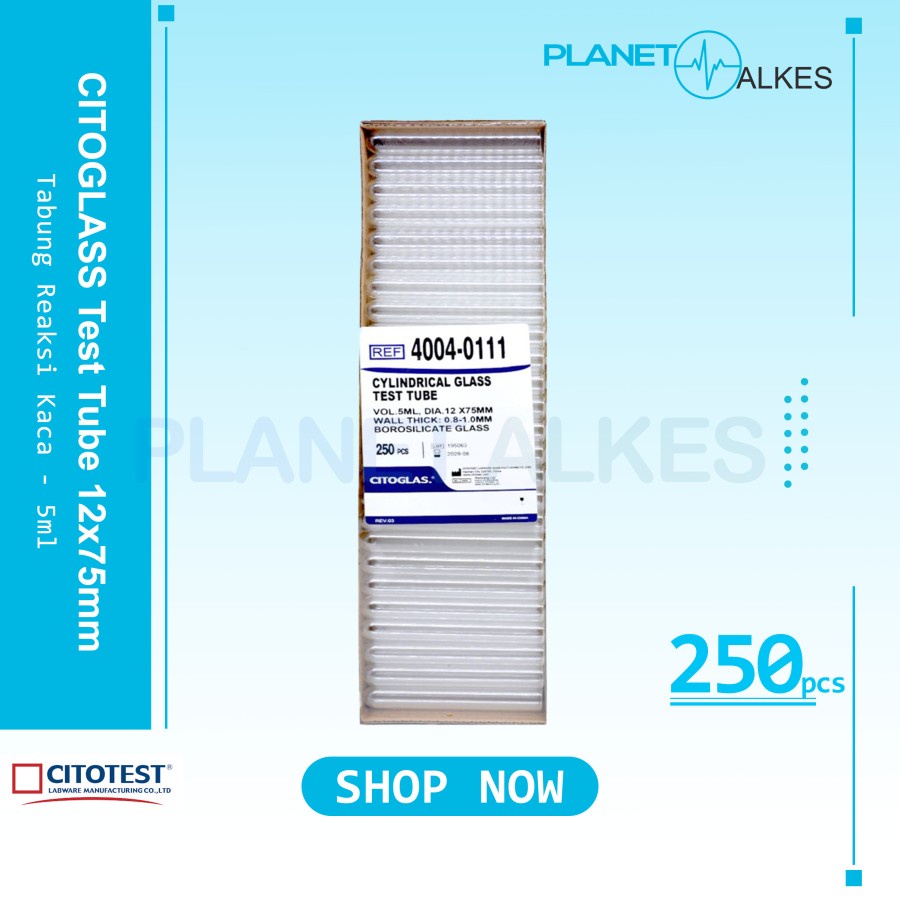 Tabung Reaksi Kaca 3ml 5ml 7ml Citoglass Test Tube 13x100 12x75 10x75