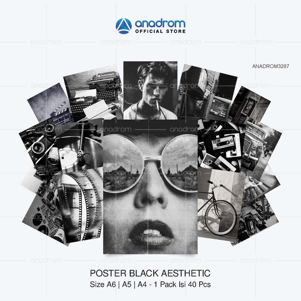 

Poster Black Aesthetic Size A4 - A5 - A6 | Wallposter 1 Pack Isi 40 Pcs | 3287