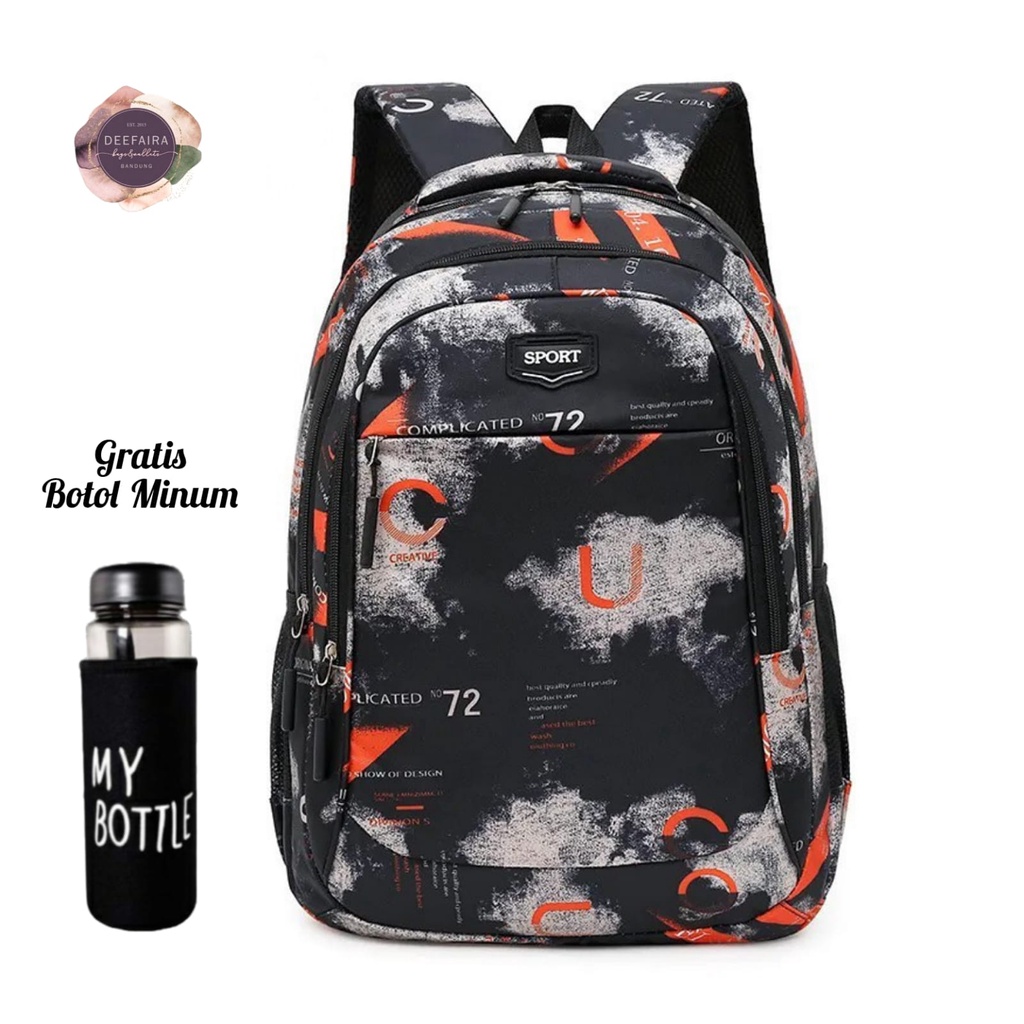 Tas Ransel Anak Laki Laki Untuk Sekolah Sd Smp Sma Model Xvx Camo Free Botol Minum