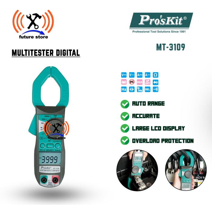 PROSKIT MT3109 AC/DC Digital Clamp Multimeter 3-3/4 - Multitester Digital Proskit MT3109 ORIGINAL