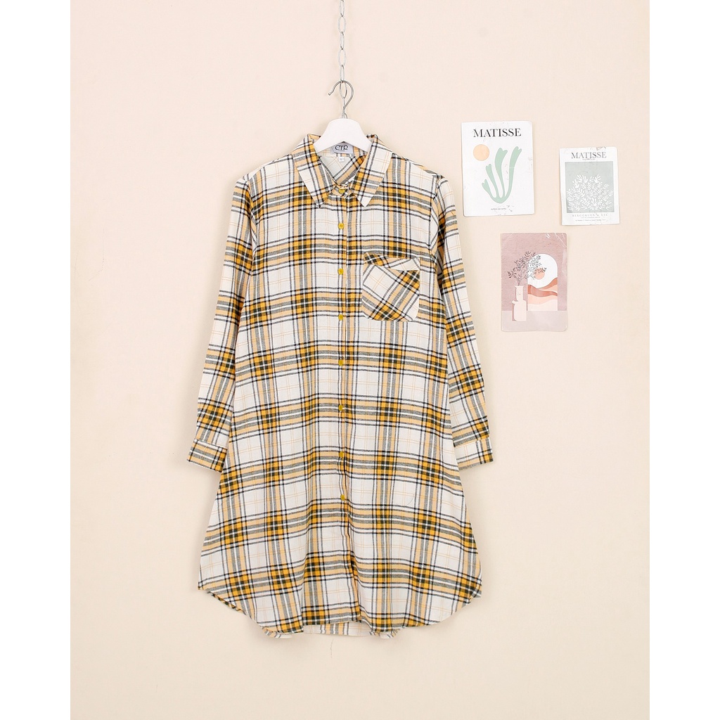 Paket Usaha Kemeja Fashion Wanita Kekinian | Tunik Flanel Wanita Kotak-Kotak