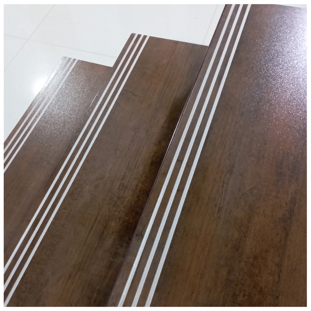 Stepnosing Granit 30x90 Coklat Fosil Batu Lantai Tangga Anti Selip Original Granite Tile