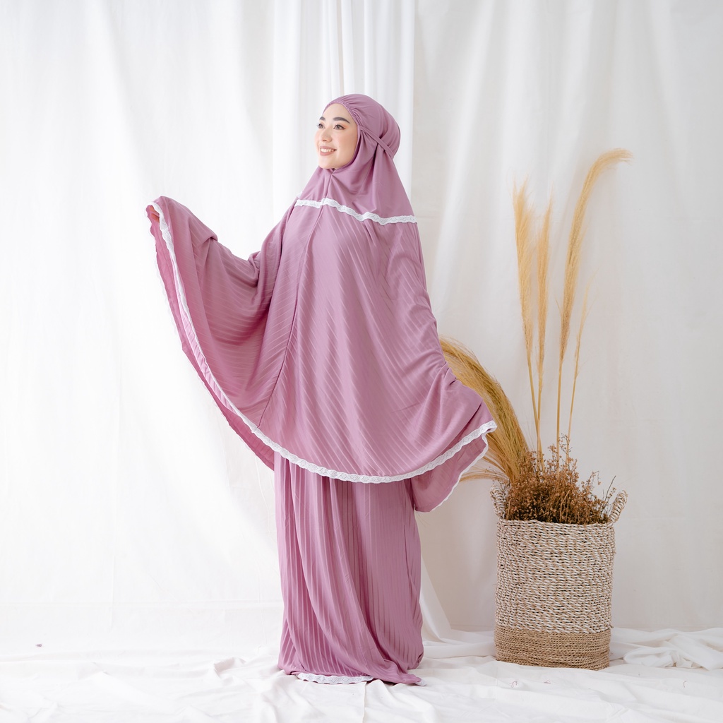 MUKENA PLISKET PREMIUM RENDA DEWASA + TAS