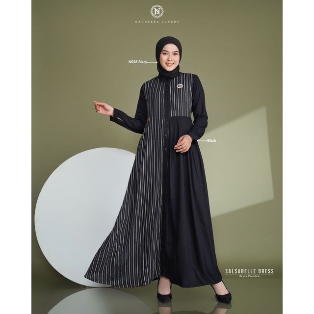 NADHEERA LUXURY MOTIF SALSABELLE, XL/XXL || Gamis Lebaran Premium / Gamis Lebaran Mewah / Gamis Leba