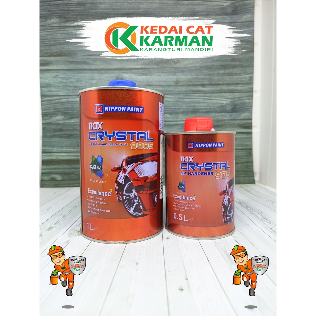 CLEAR COAT / CLEAR / PERNIS NIPPON PAINT NAX CRYSTAL 9905 1,5L 2:1 PELINDUNG CAT MOBIL MOTOR BESI