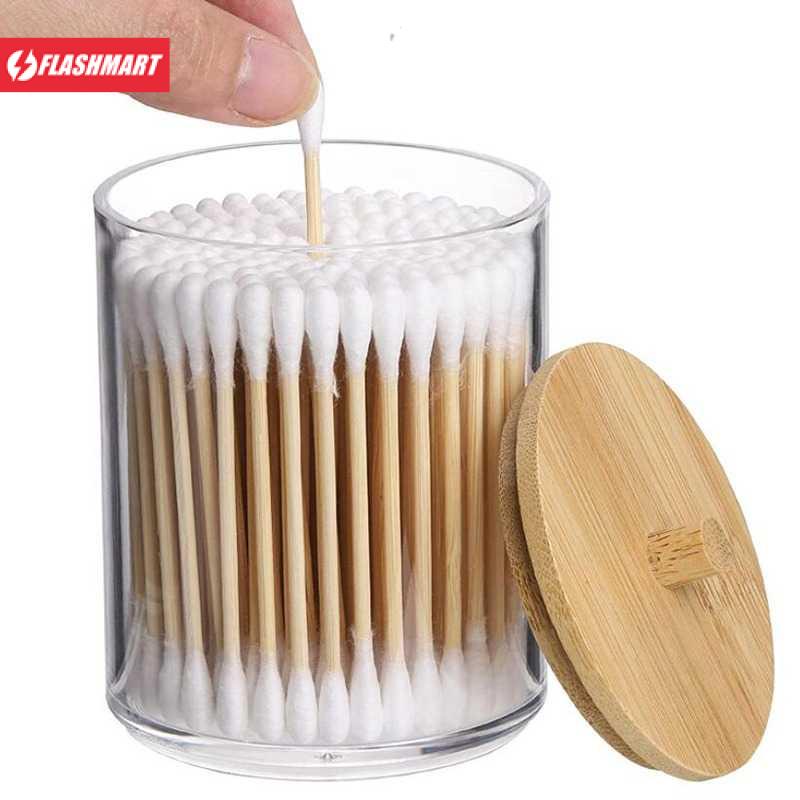 Flashmart Tempat Kapas Cotton Bud Toples Plastik Make Up Organizer - LF92