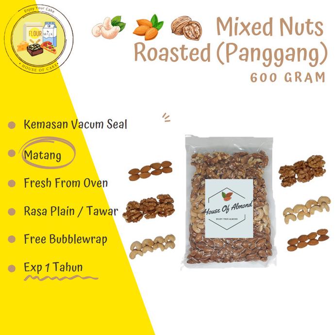 

Mixed Nuts Roasted (Kacang Campur Panggang) 600 gram