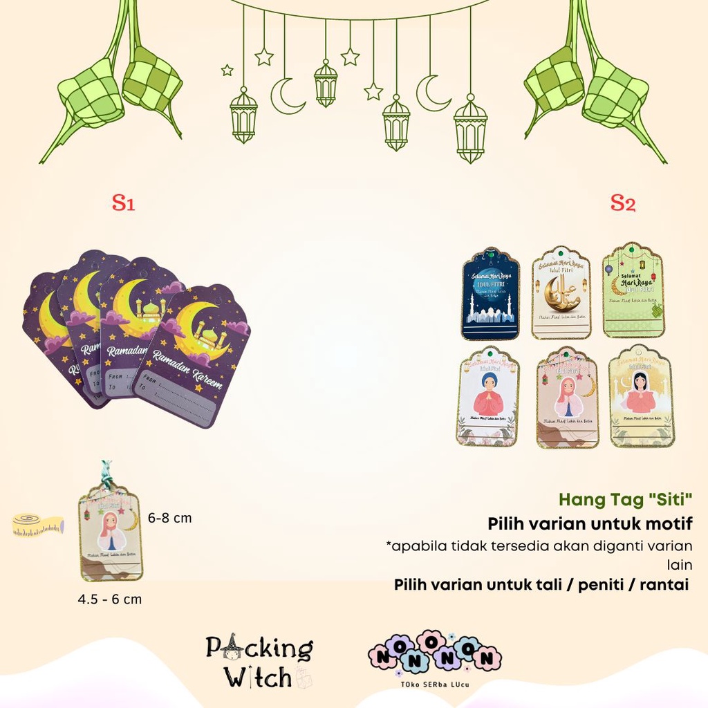 Hang Tag Sticker Toples Aksesoris Idul Fitri Lebaran Ramadhan