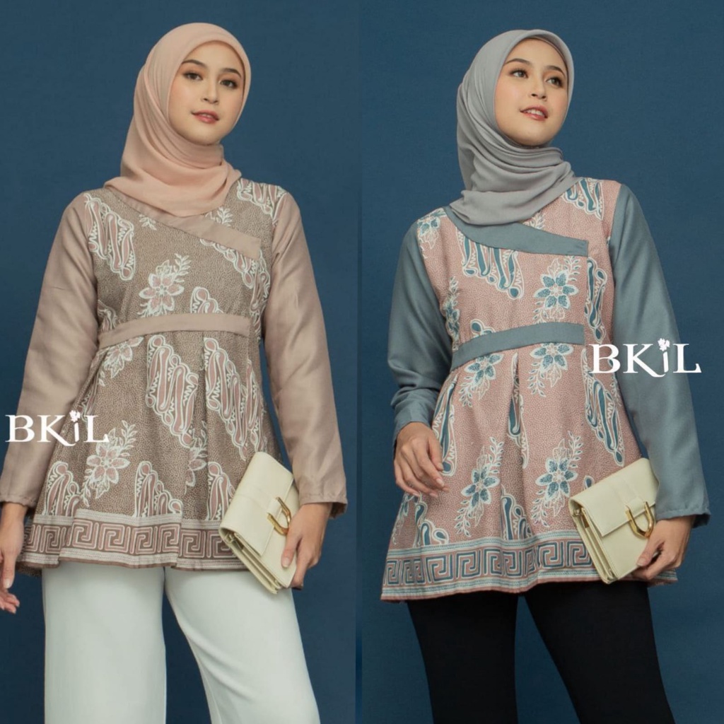 Blouse Batik Wanita Modern / Atasan Batik Wanita Kantoran Terbaru