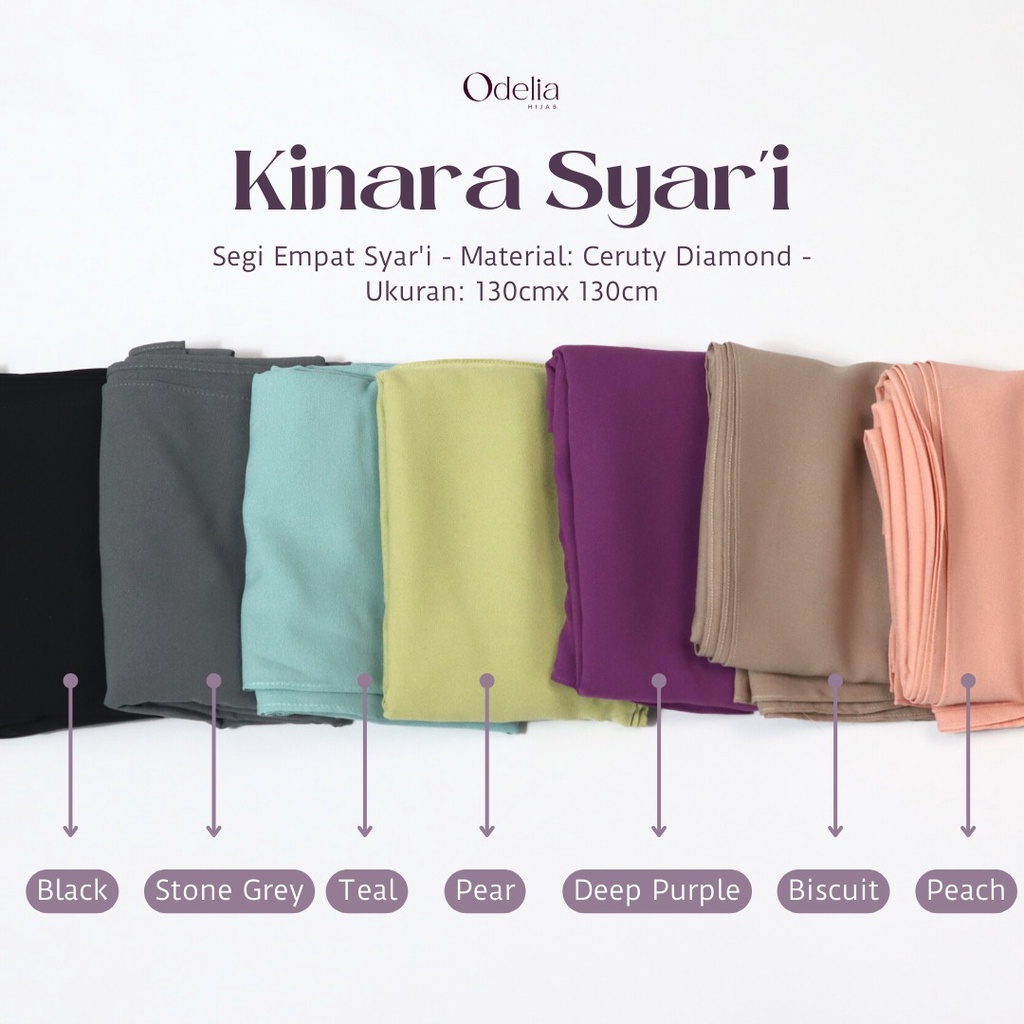 KINARA SYAR'I HIJAB JUMBO 130CM X 130CM (HIJAB SEGI EMPAT) - ODELIA HIJAB