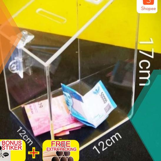 

12.12 Flash Sale kotak amal / saran acrylic - bening Elegan 