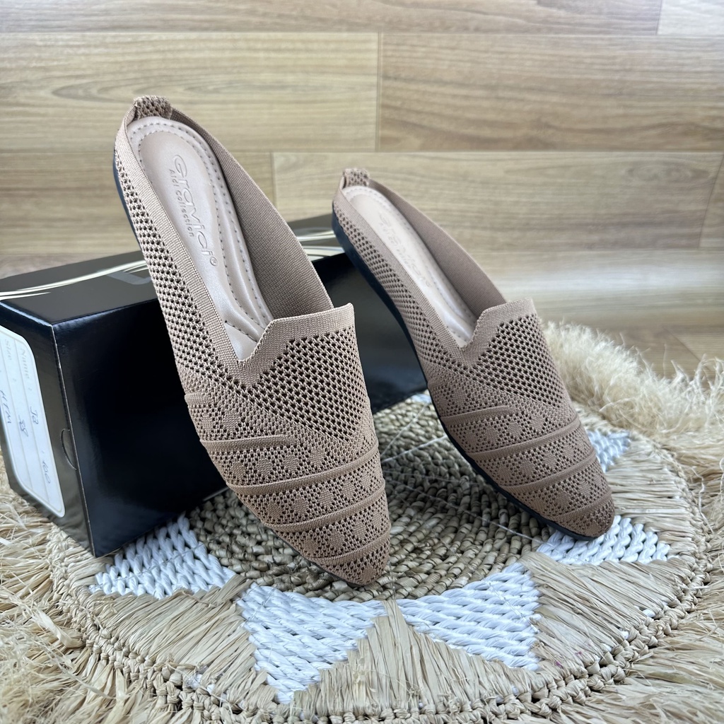 GRAVICI - Sandal Flat Rajut Import Wanita Elegan JA-100