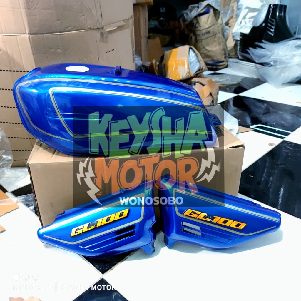 PAKET TANGKI GL100 BIRU BONUS EMBLEM TANGKI IMPORT