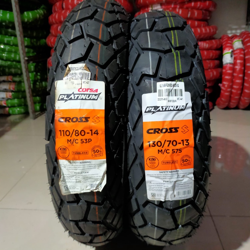 Ban Motor ADV 150 Paket CORSA CROSS S 110/80-14 dan 130/70-13 Tubeles free pentil / Ban Trail ADV Or