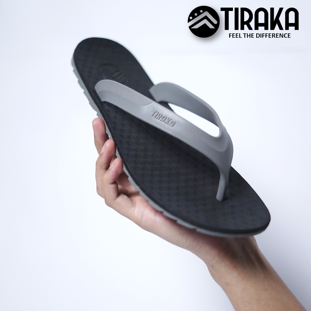 Sandal Sendal Jepit Capit Pria Anti Slip Licin Kuat Awet TIRAKA SANIP Hitam Abu