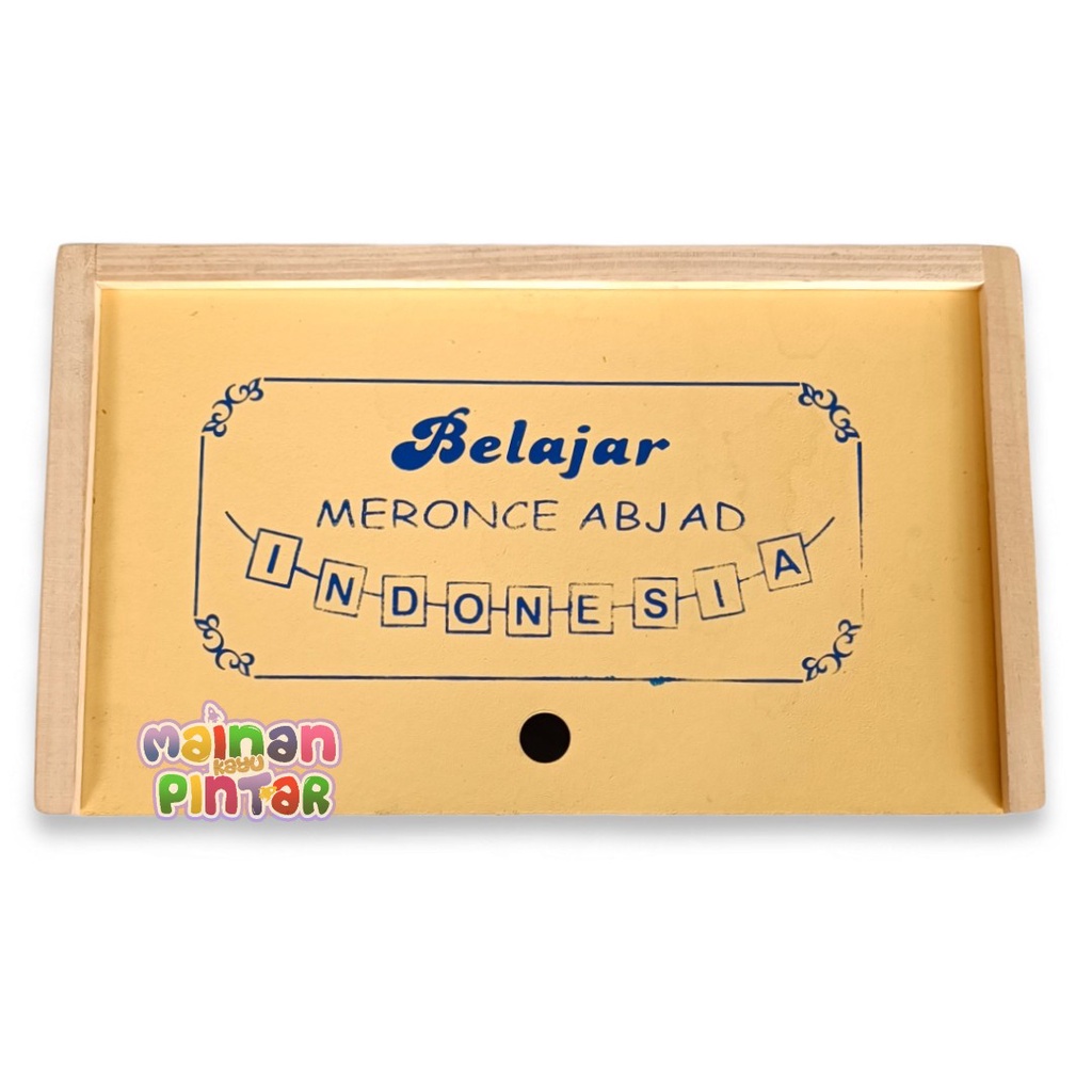 Meronce Abjad Dengan Tutup Mainan Edukasi Anak