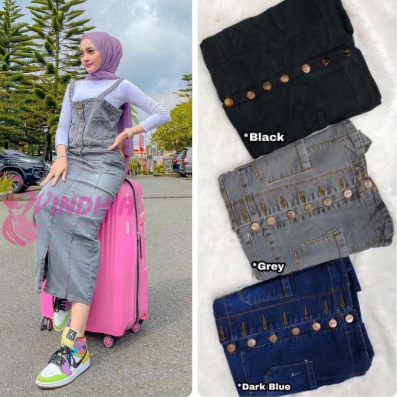 HARGA BERSAHABAT Delila Delilla Overall Jeans Wanita | Overal Rok Kodok Jean Jens Jins Denim