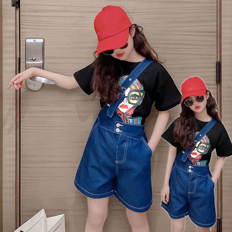 Setelan Overall JEANS Anak Perempuan Modern Girl