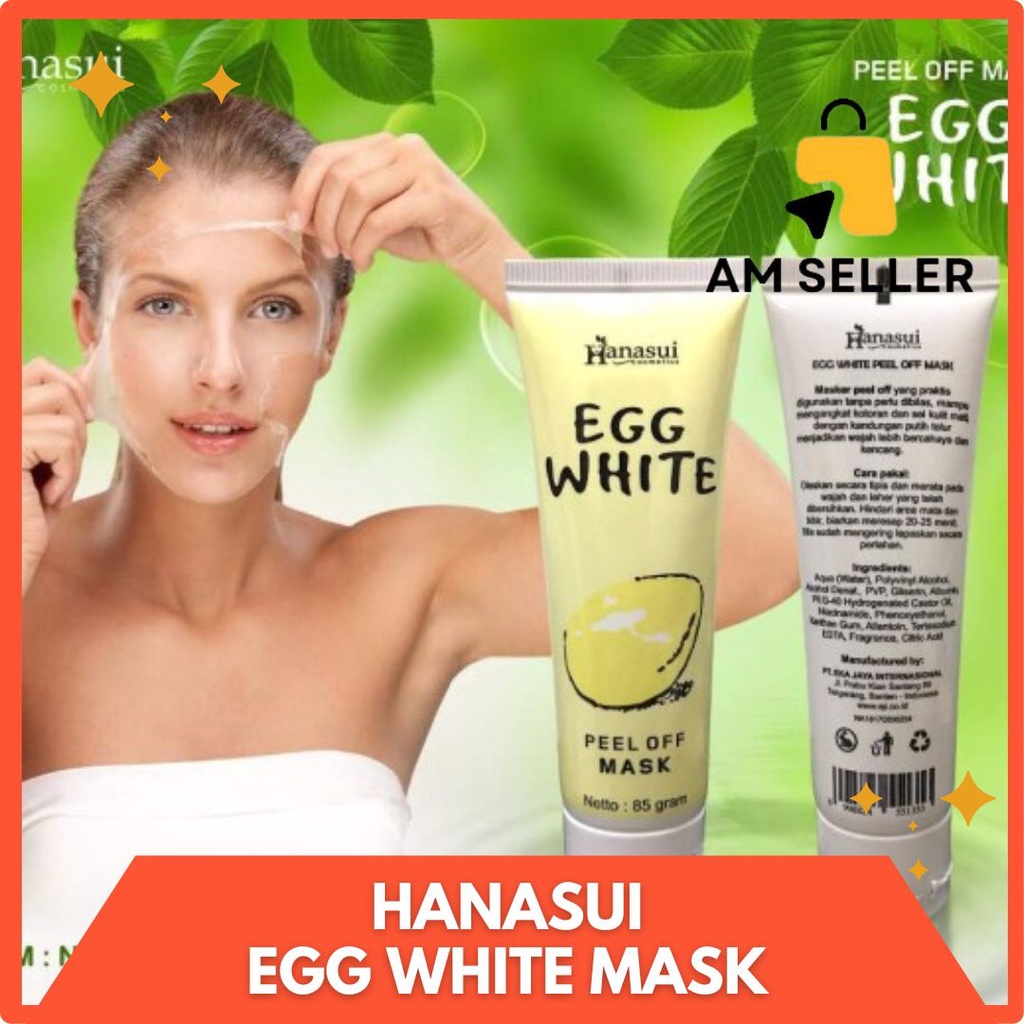 Hanasui (️BPOM) Egg White Peel Off Mask 80gr | masker putih telur wajah