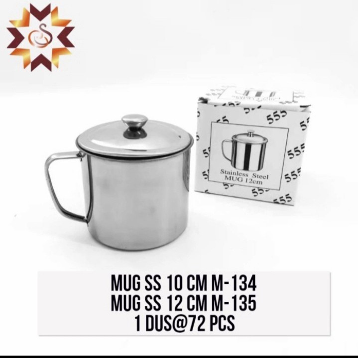 Cup Cangkir Mug Stainless Steel SS Tidak Mudah Penyok M-134 / M-135