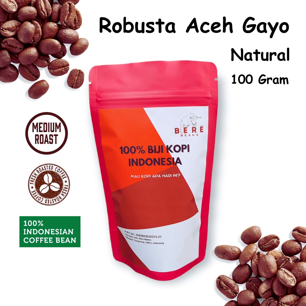 

Bere Beans - Kopi Robusta Aceh Gayo Sumatera Indonesia 100 GRAM Biji Bubuk Coffee Beans Coffe Cofe Bean Giling