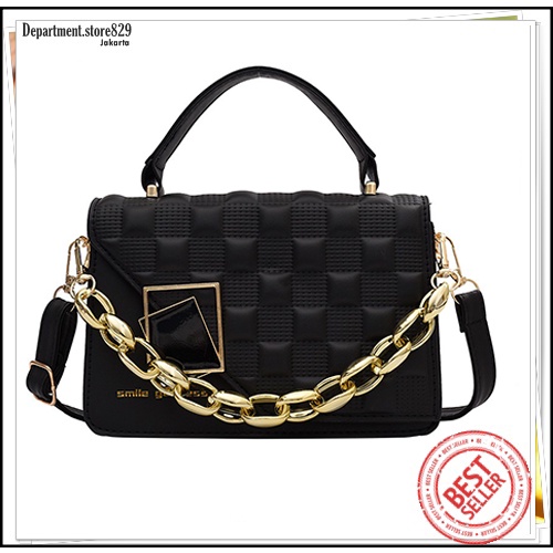 T143 COD TAS WANITA SLINGBAG HANDBAG  RANTAI PREMIUM IMPORT