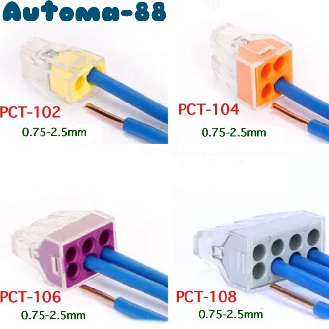 PCT-108 Terminal cucuk tusuk sambung kabel 8 lubang pin bukan Wago 773