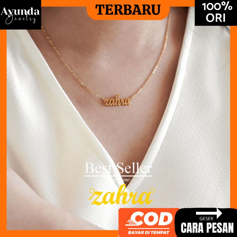 Kalung Nama Titanium Anti karat Necklace custom Nama Fashion wanita Kalung korea