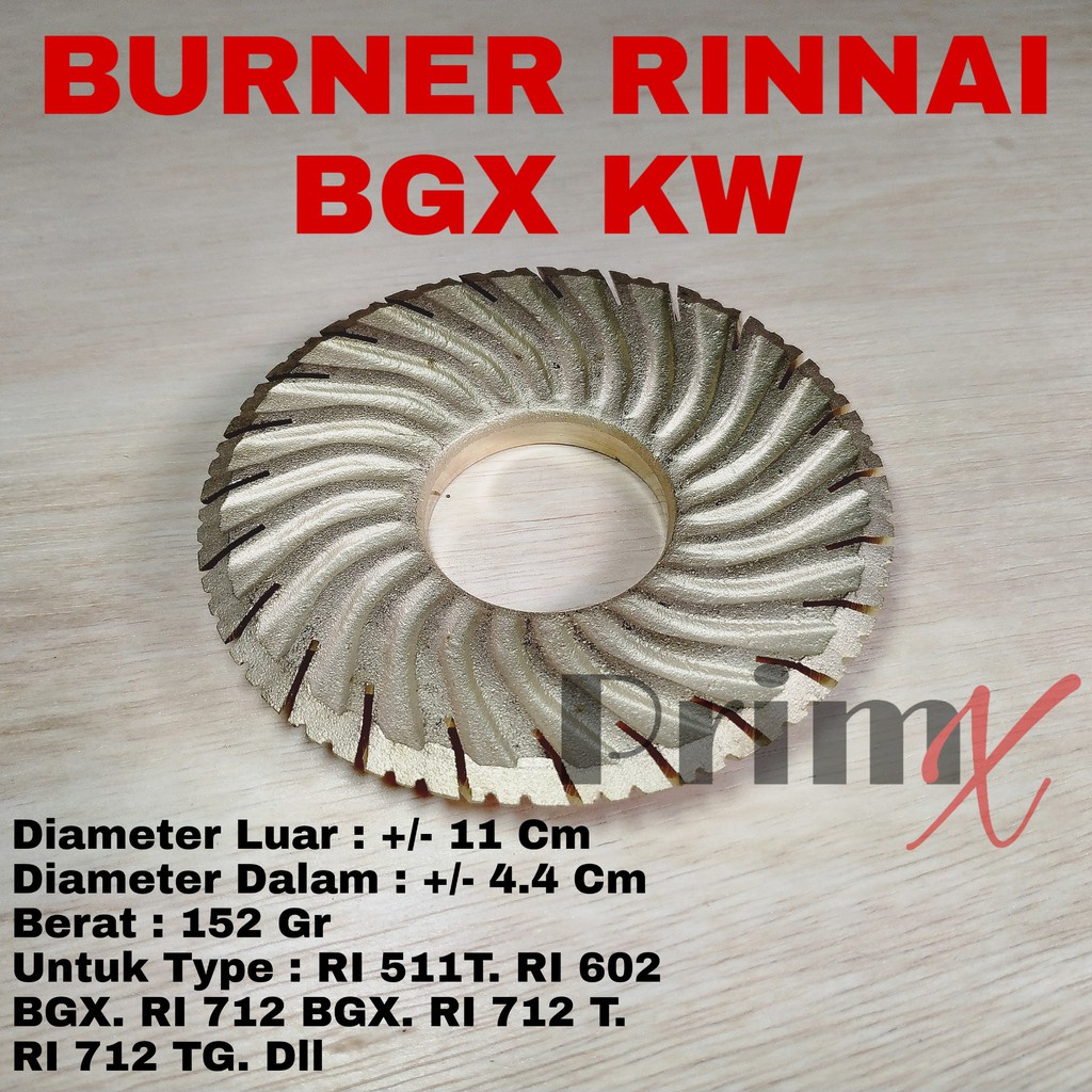Burner  kompor gas Rinnai RI-602BGX, RI-712BGX,RI-712TG  - burner rinnai bgx