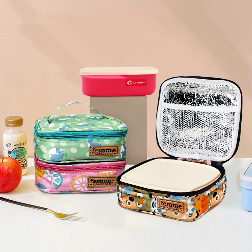 Tas Bekal motif waterproof Lunch Bag Loly Motif Tempat Penyimpan Makanan Aluminium Foil Cooler Bag Murah
