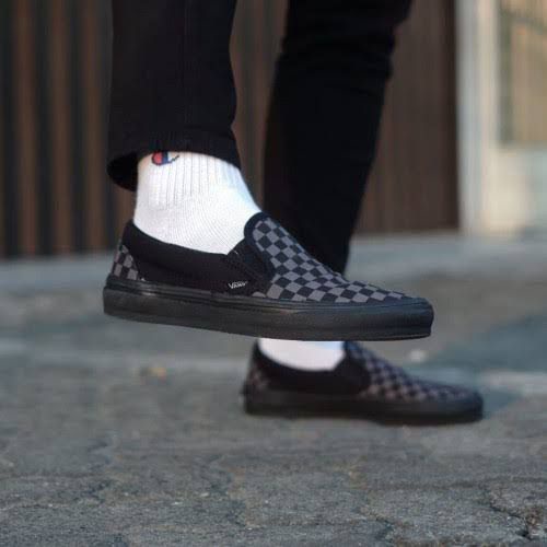 Vans Slip On Checkerboard Mono Black Original