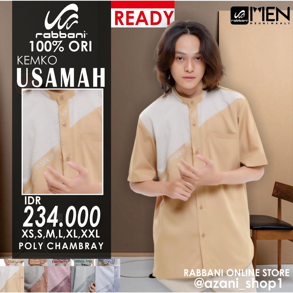 KOKO RABBANI PRIA KEMKO USAMAH PDK ORI | Kemeja Koko Rabani Asli Lengan Pendek Baju Koko Muslim Terb