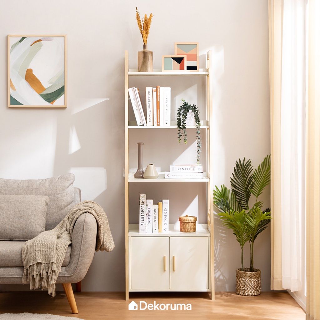 Dekoruma VINN Rak Display Kayu Minimalis Serbaguna - Lemari Buku Susun