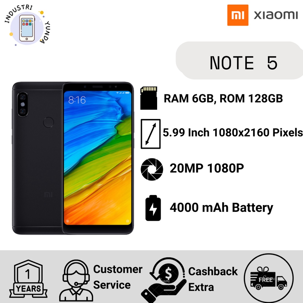 XIAOMI REDMI NOTE 5 4/64 GB GARANSI DISTRIBUTOR 1 TAHUN
