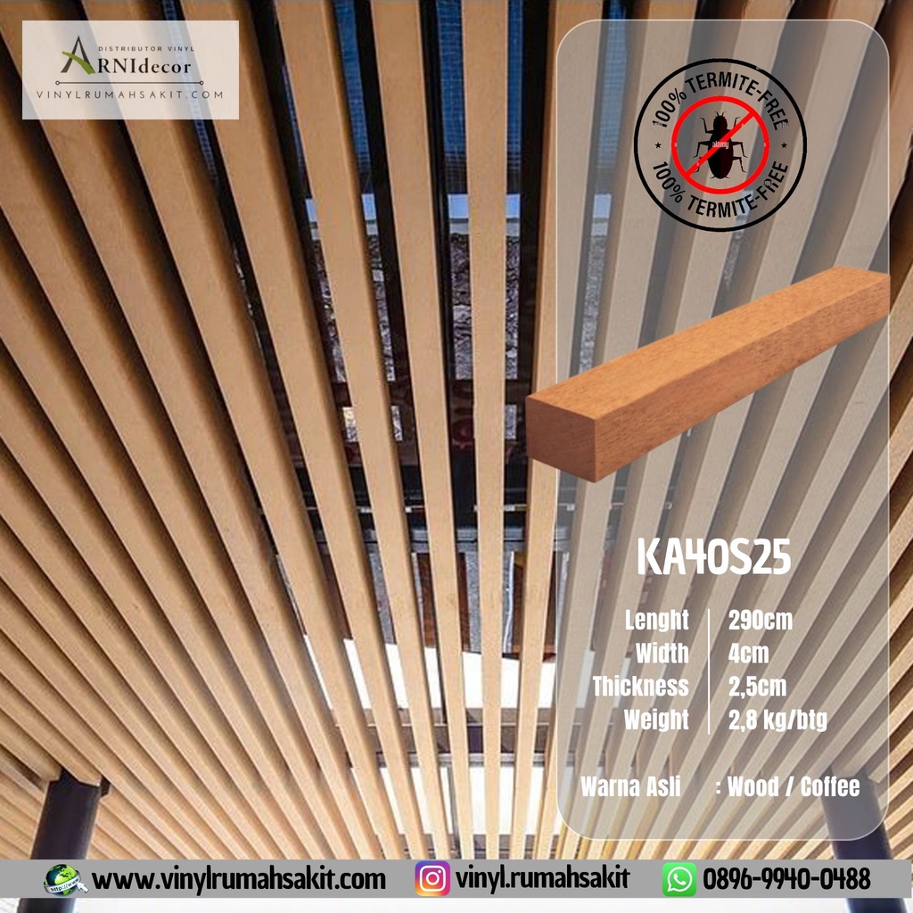 PARTISI WPC DECKING KA40S25 - Panjang 2.9m