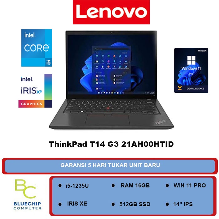 Laptop Lenovo ThinkPad T14 G3 HTID - i5-1235U 16GB 512GB 14"WIN 10 PRO