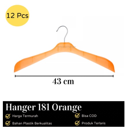 Hanger Jas (1 Lusin) Gantungan Baju Plastik 181 Bahu LebarR