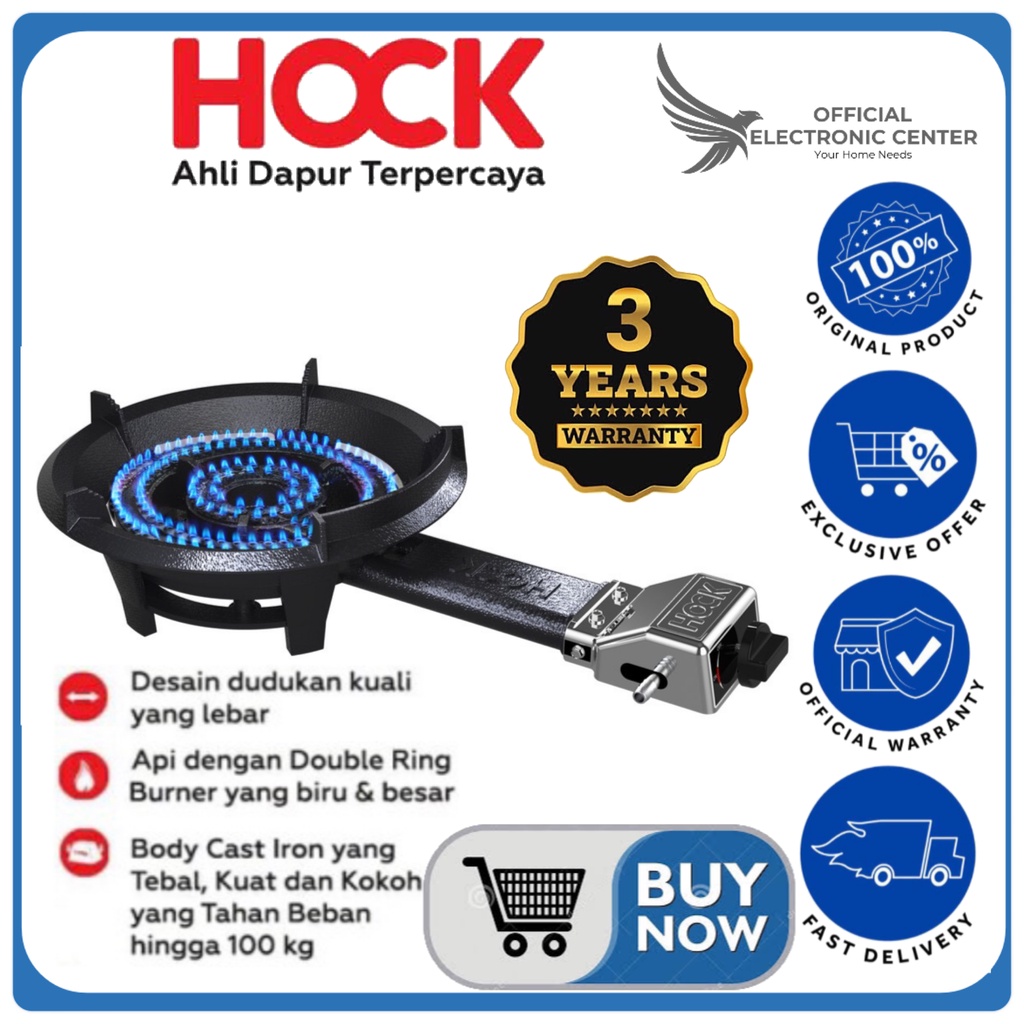 KOMPOR GAS HOCK HC-102CL HC102CL HC 102 CL CAST IRON LOW PRESSURE COOKER HOCK