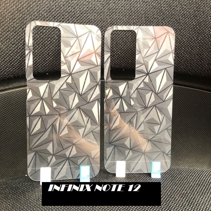 INFINIX NOTE 12 2023 NOTE 12i NOTE 12 VIP NOTE 12 ANTI GORES BELAKANG SKIN DIAMOND GARSKIN MOTIF 3D SPIRAL BACK GUARD TRANSPARAN ANTI JAMUR INFINIX NOTE 12i INFINIX NOTE 12 VIP